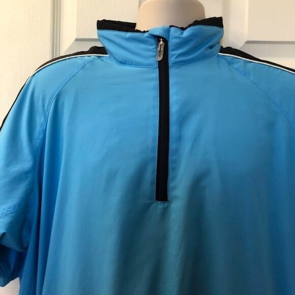 Proquip Ahead of The Game Men's Golf Blue Pullover Rain Wind Proof Jacket Medium - Picture 6 of 12
